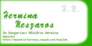 hermina meszaros business card
